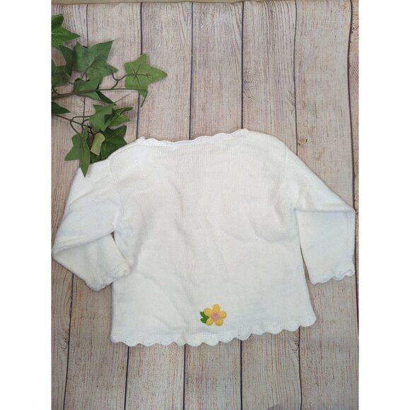 ENGLISH FACTORY Infant Girls Cardigan Knit Button Up Floral Size 24 Month - Picture 7 of 7